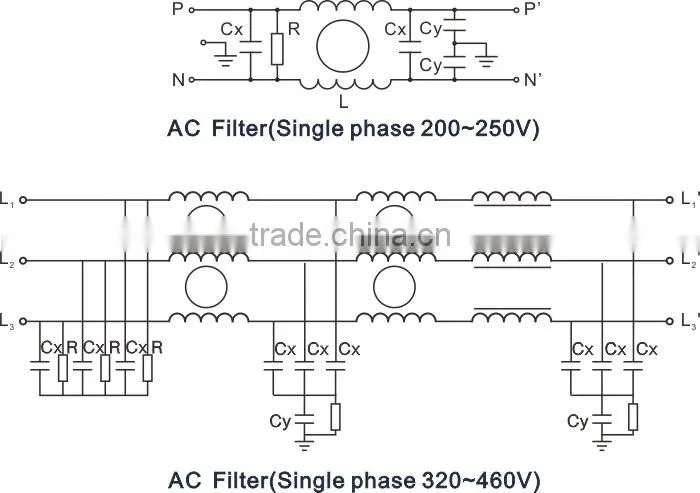 EMHEATER EMC EMI suppression filters 3 phase 380V 45kw harmonic filter reactor