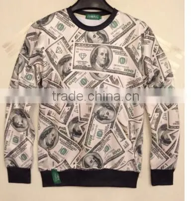 Mens womens 3D U.S. dollar print sweatshirt Hoodies Unisex jumper Pullover shirt