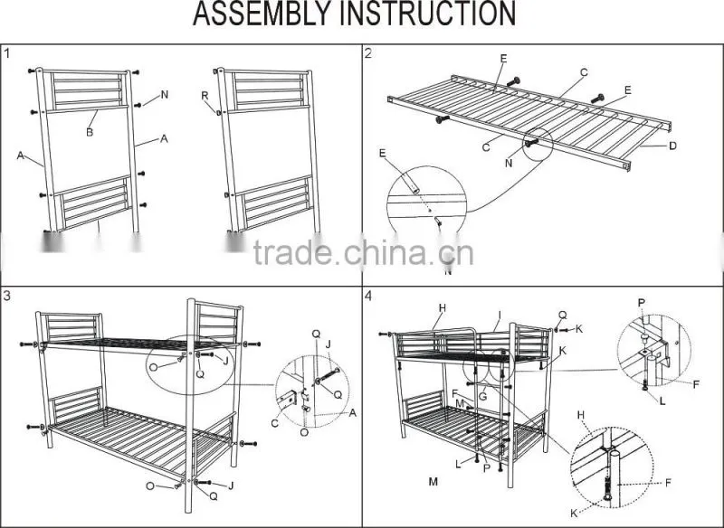 Factory price wholesale high quality metal bunk bed for sale
