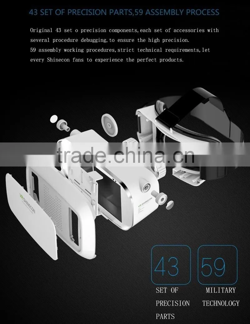 2016 hot sell VR Shinecon 3D VR glasses Virtual Reality Glasses Google Cardboard Video Headset Helmet