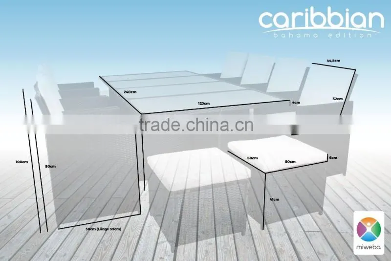 Outdoor poly rattan furniture cube set, Vietnam high quality poly rattan