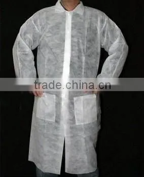 white medical isolation gown