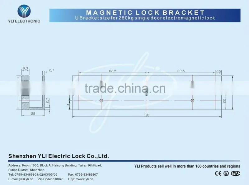The U Bracket is for Framelss Glass Door(280kg)