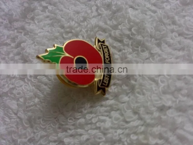Nice loonking poppy badge, flower lapel pin, lapel pin metal crafts