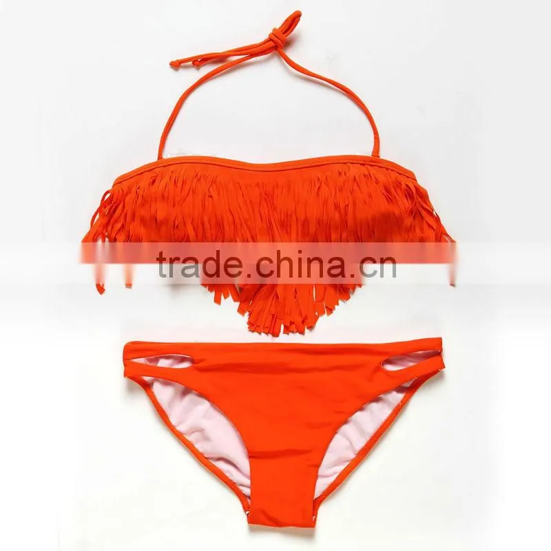 Latest Highly Elastic In Stock Women Tassel Bikini Swimwear