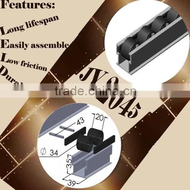 JY-2045|U-shape groove track roller bearings|Aluminum alloy roller track|Srorage system transfer conveyor roller