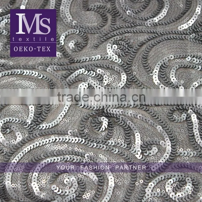 Wholesale New Arrival shiny colors textile sequin stock fabric for evening dress