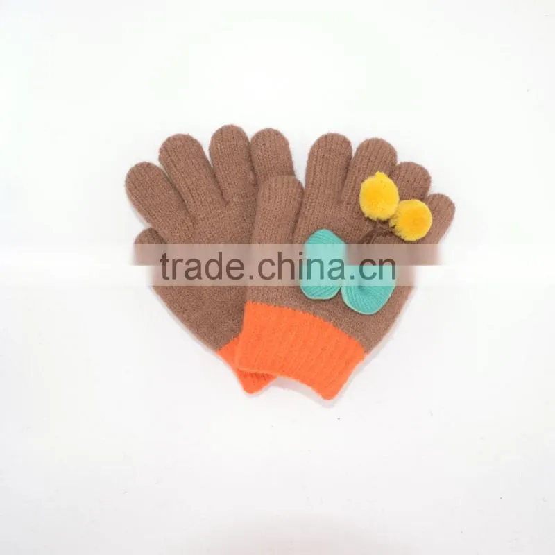 winter warm girl's knit gloves