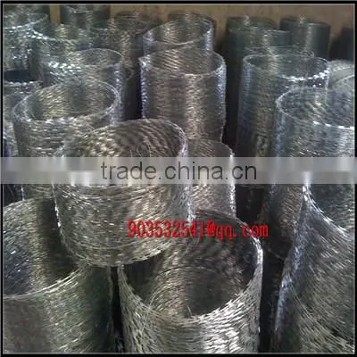 300mm BTO30 cover length 8m galvanzied concertina razor wire