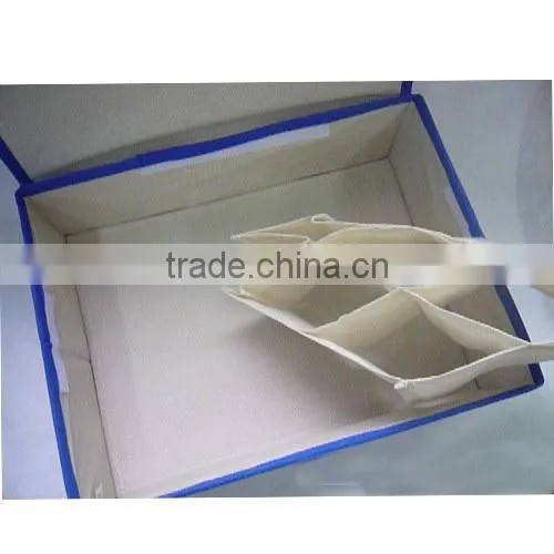 Practical non-woven fabric foldable 12 grids storage box with hard lid,Badroom bin for women socks/underware,ornament(BBHT002)