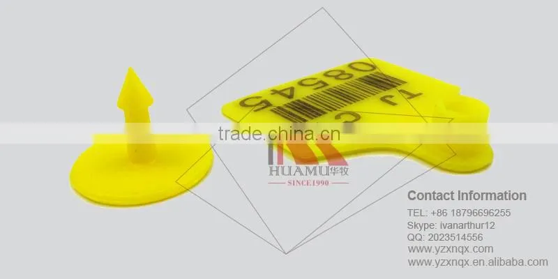 buffalo ear tag with PE material in yellow 60*56 mm