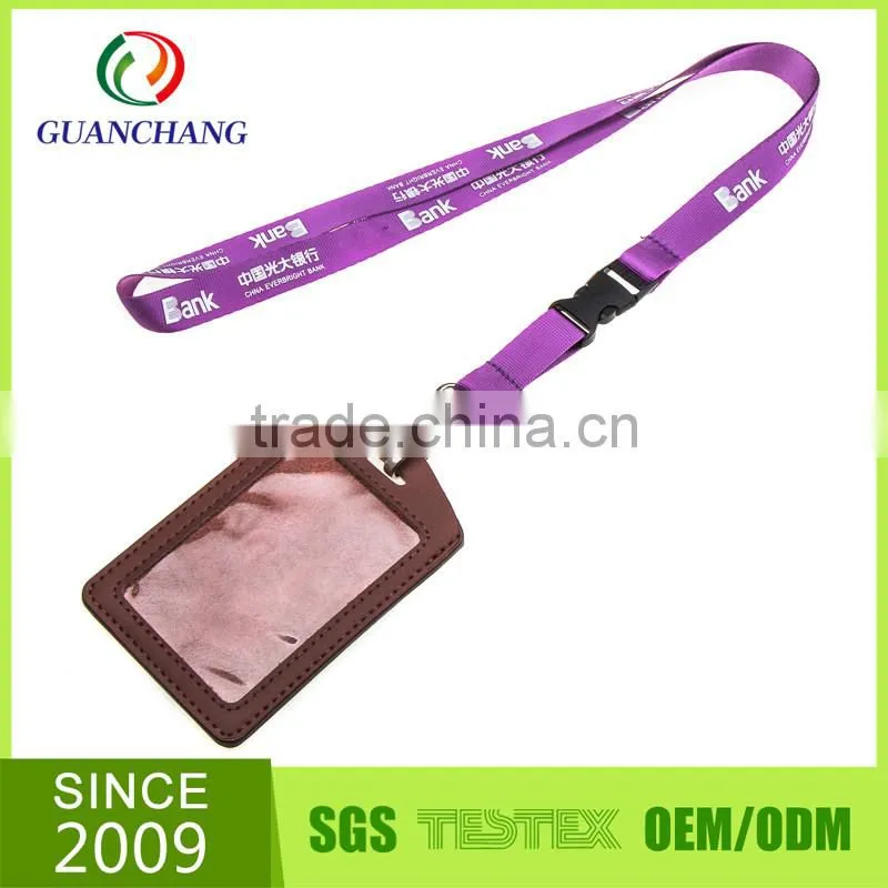 New hot products on the market high quality leather credit card holder with lanyard