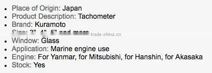 Engine spare parts marine diesel tachometer for Makita
