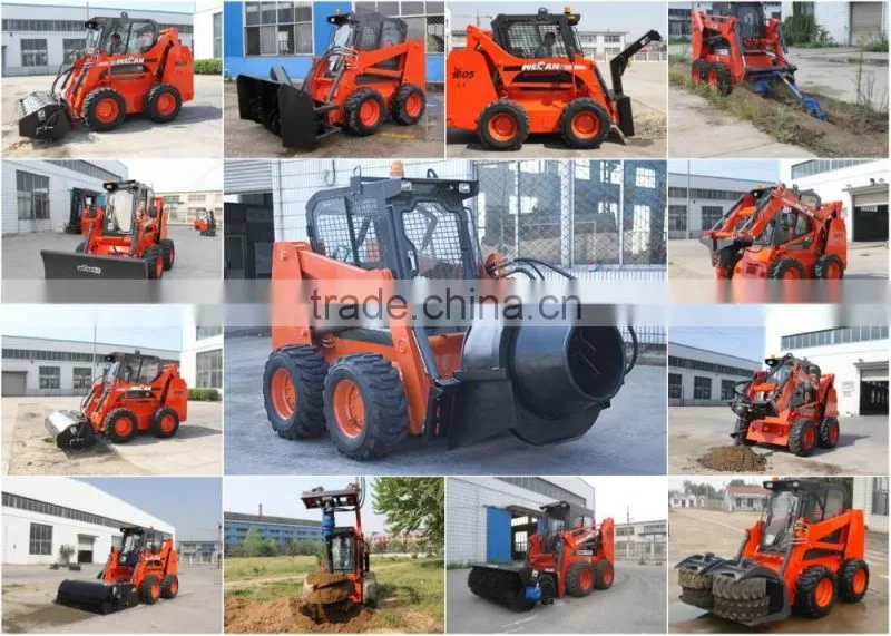 Hydraulic Joystick Skid Steer Loader 1605A WECAN Skid Steer Tires 12x16.5
