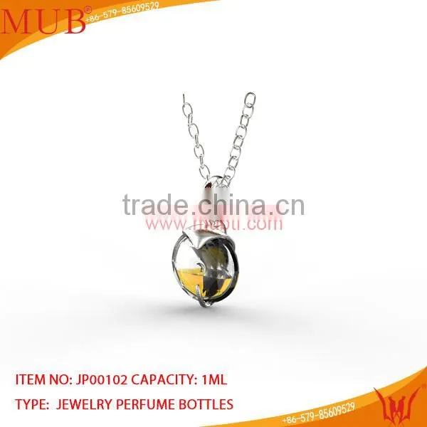 2014 New Design Glass Jewelry Perfume Necklace Bottle