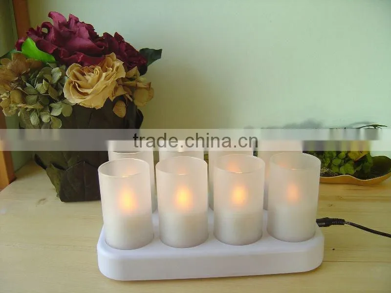 LED plastic candle lights with rechargeable base
