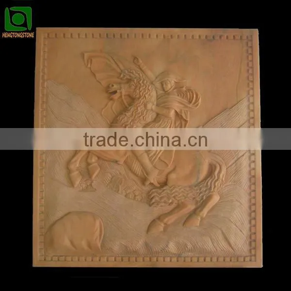 Red Stone Wall Relief Decoration