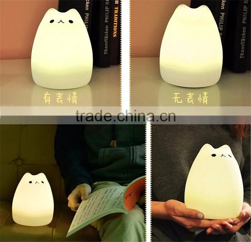 Colorful animal silicone Nightlight USB charging Nightlight Color changing cartoon colorful lamp Cat desk lamp