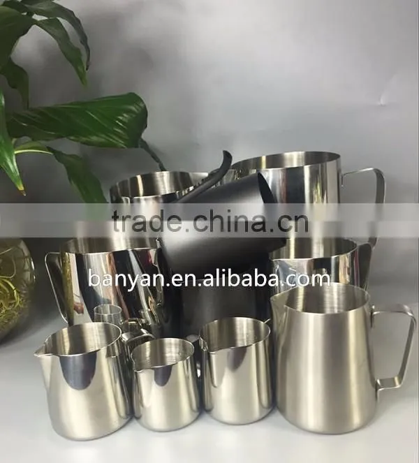Stainless Steel Milk Cup Milk Frothing Pitcher 12oz Stainless Steel Milk Pot
