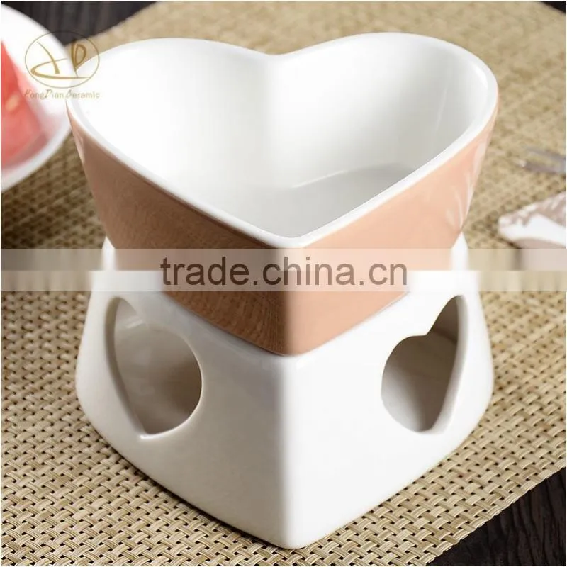 fondue set chocolate,color heart shape fondue set