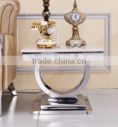 Italian style luxury hotel white marble console table