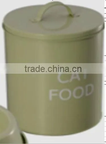 Enamel Pets Storage Cat Food animal foot canister