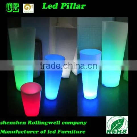 high quality decorative PE material Pillar /16 color changing led light up standing pillar