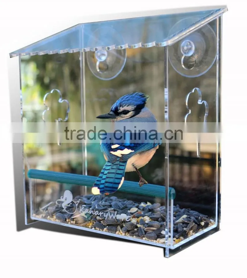 Custom clear acrylic bird feeder