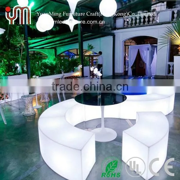 Cordless Rechargeable Curved Bench LED Stools