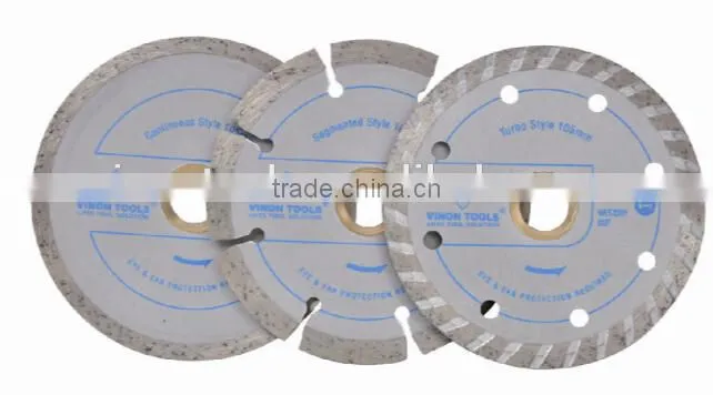 Turbo diamond blade for cutting tile, marble, concramic , granite and brick