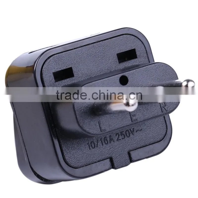 WDI-12A 3 Round pins 10A 250V AC 2 in 1 Italy, Uruguay embedded pins plug converter