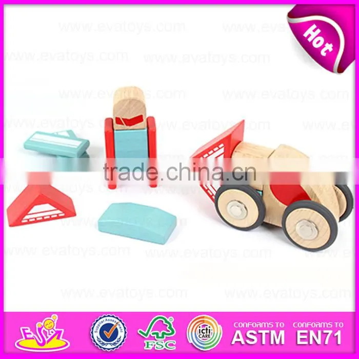 New design 37PCS DIY wooden puzzle 4D toy,High quality intelligent wooden diy car plane toy W03B044