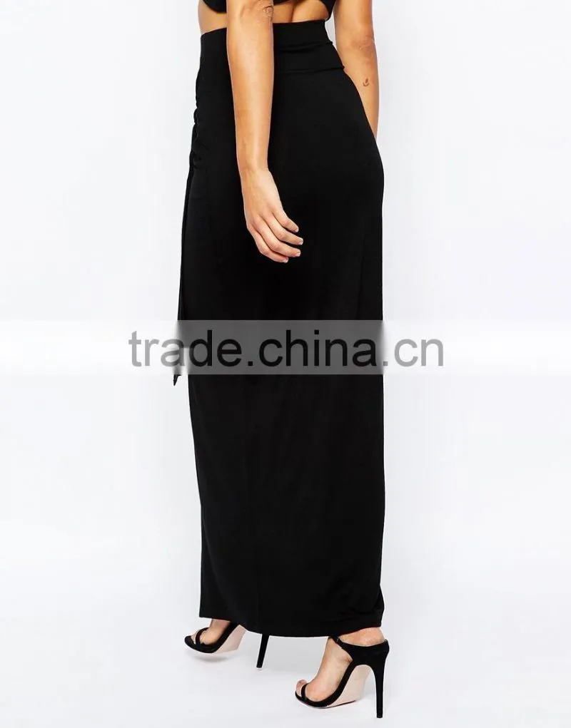 2016 western fashion wholesale Wrap bodycon fit slit maxi long ladies skirts for women