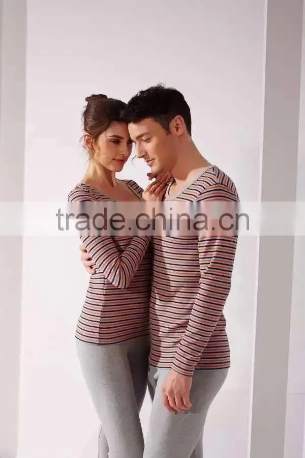 unisex pajama set for couple thermal underwear cotton fabric