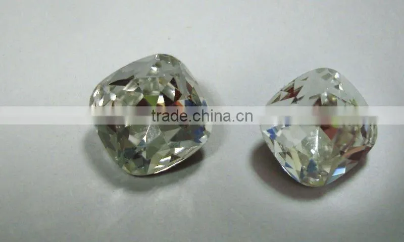 crystal component loose bead,jewelry component with fat quare shape