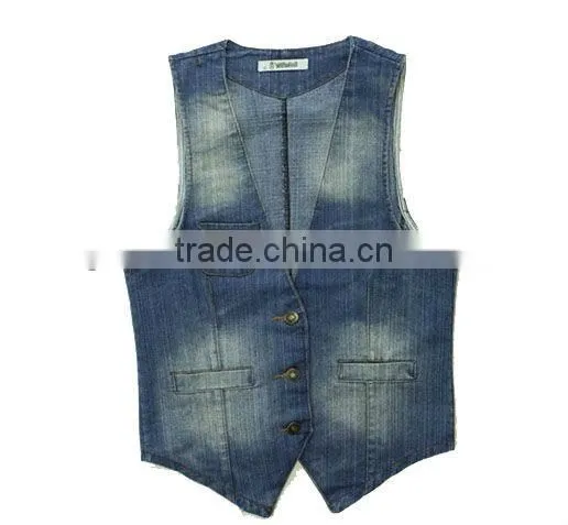 stoned washed casual denim vests wholesale