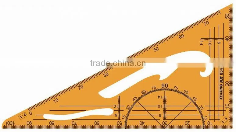 Kearing Fan-Shape Metal Scale Ruler Including 5 Pieces Strainght Rulers For Engineer#8500-5