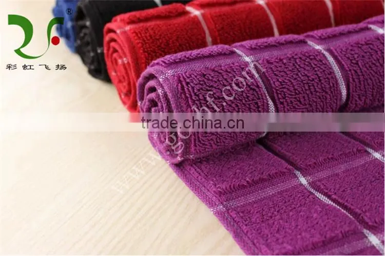 Plush grid pattern 100% cotton bath mat