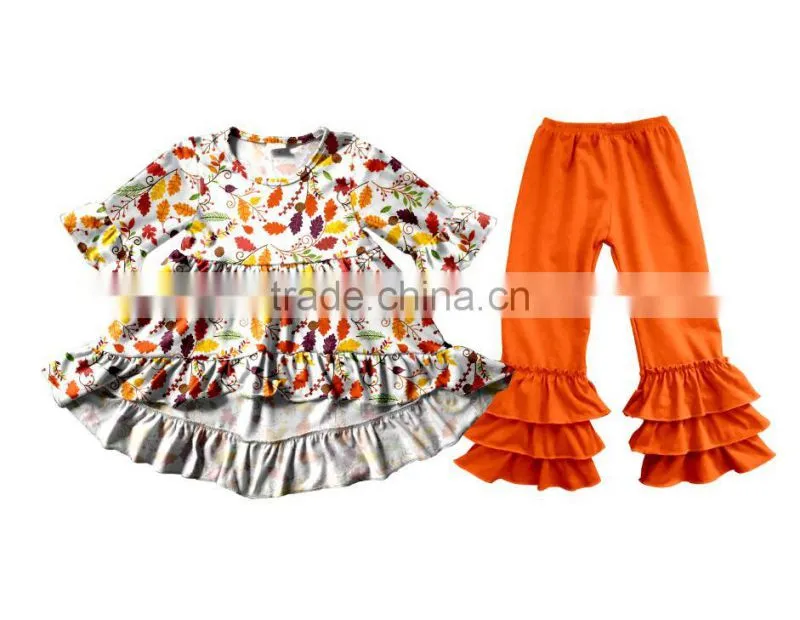 2017 children halloween clothes wholesale chevron fall 2pcs outfit baby winter clothing