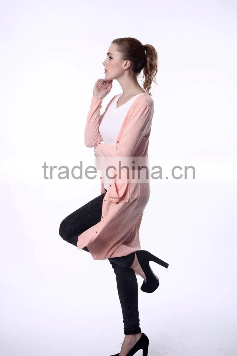Ladies extra long cardigan handmade knitting sweaters