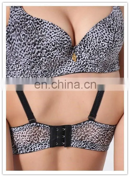 Sexy young girls under wear sexy black leopard printed brassiere panties Trade assurance supplier