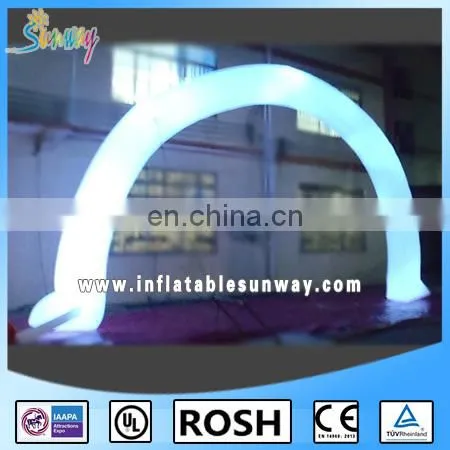 commercial white with LED light inflatable arch for sale