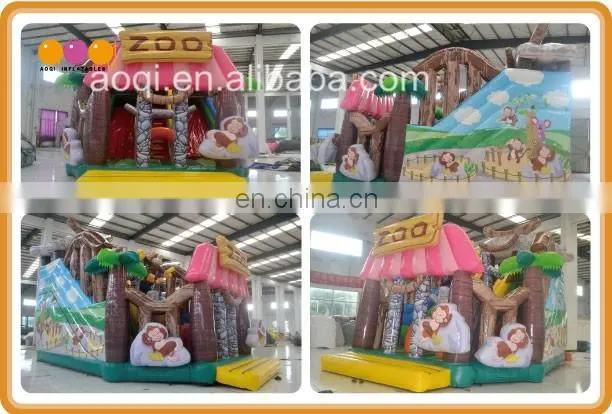 2016 AOQI latest design commercial use inflatable zoo fun city playground for kids for sale
