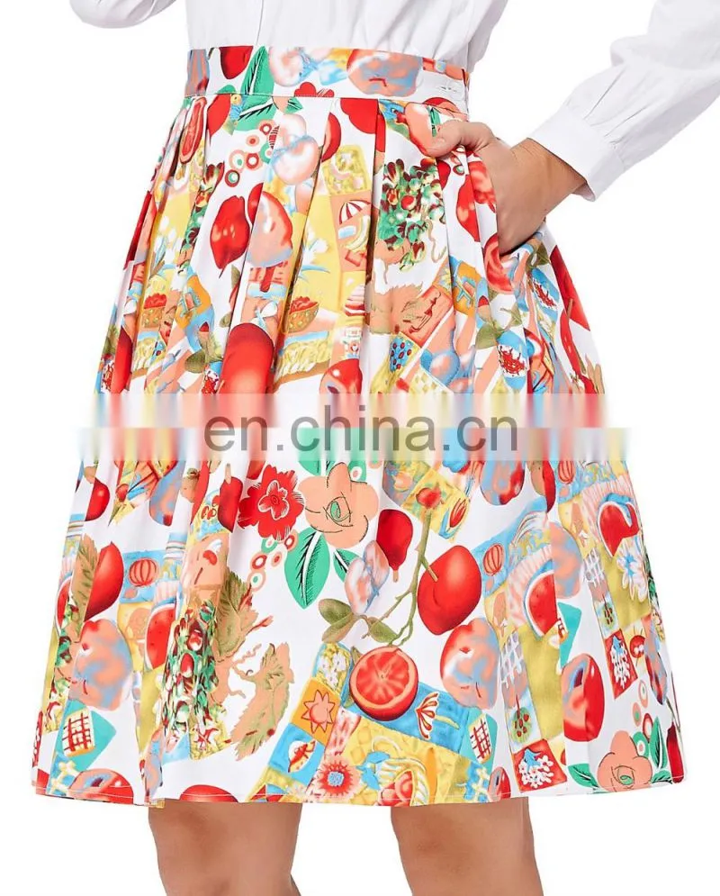 18 Colors Grace Karin Women Vintage Skirt Pinup 50S 60S Cotton Skirt Autumn Skirts Dance Vestidos CL6294-8#