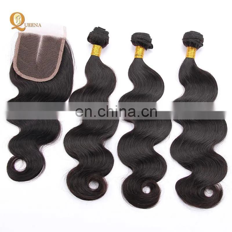 Unprocessed Wholesale Virgin Brazilian Straight Hair Weave Bundles With Closure Brazilian Hair Closure