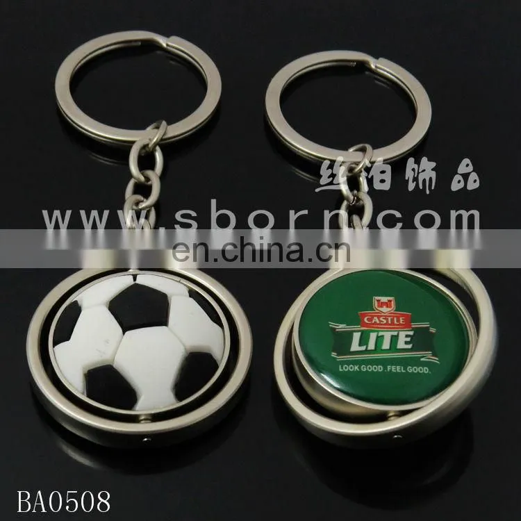 Custom fancy metal basketball shape keychain with epoxy logo