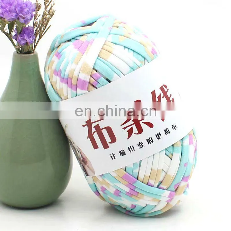 Wuge fancy Crochet Yarn 100% polyester t shirt yarn for handbag knitting