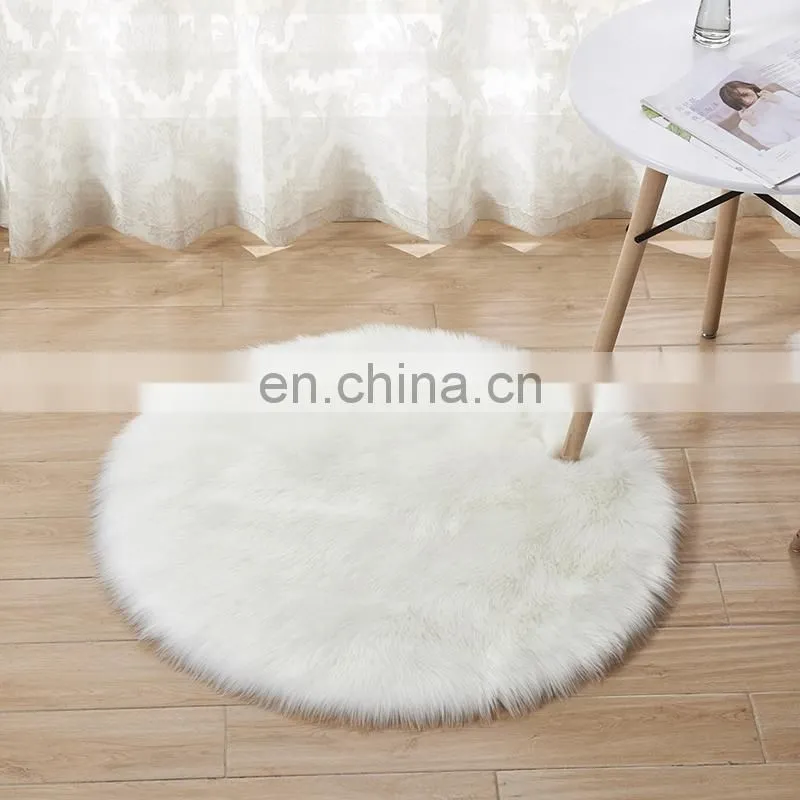 Luxury Home Decorative Long Pile Faux Fur Sheepskin Nature Shape Rug Carpet