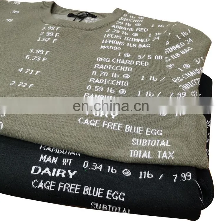 DiZNEW Wholesale Cotton Jacquard Knitted Pullover Sweater Men