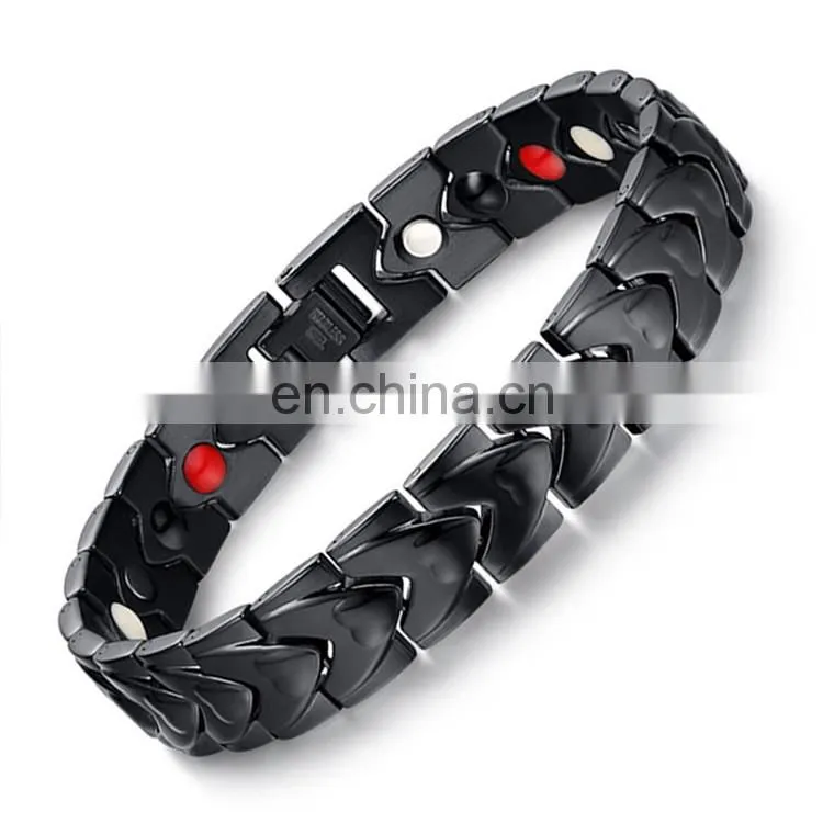 Heart shaped twisted healing 4 IN 1 Elements energy health bracelet magnetic
